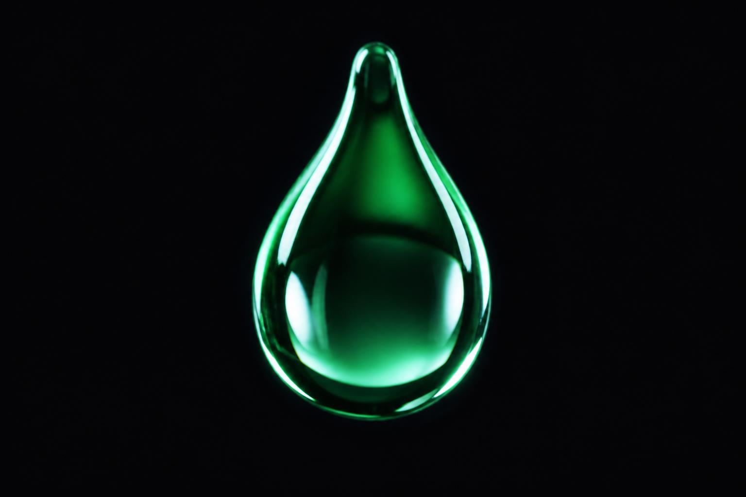 Pristine water droplet representing advanced atmospheric water generation technology